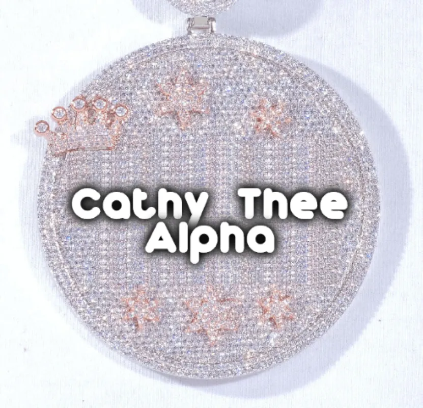 CUSTOM LETTER NECKLACE 3D BIG CROWN DISC sold by The GUU Shop