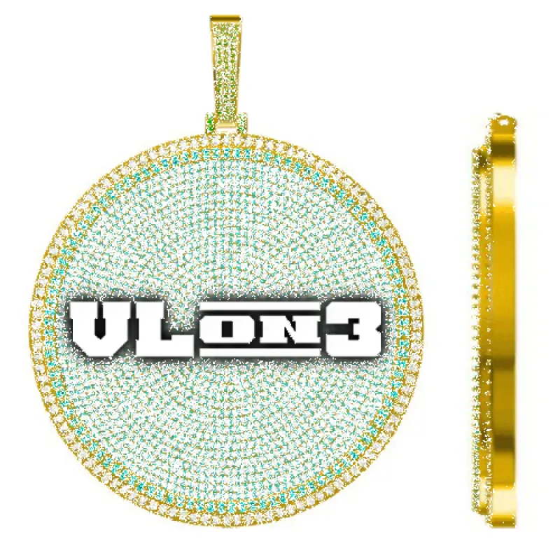 CUSTOM LETTER NECKLACE 3D BIG DISC sold by The GUU Shop