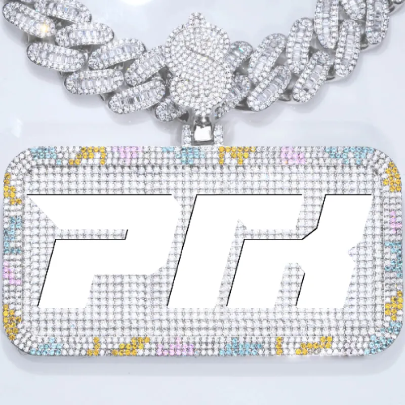 CUSTOM LETTER NECKLACE 3D COLORFUL SQUARE sold by The GUU Shop