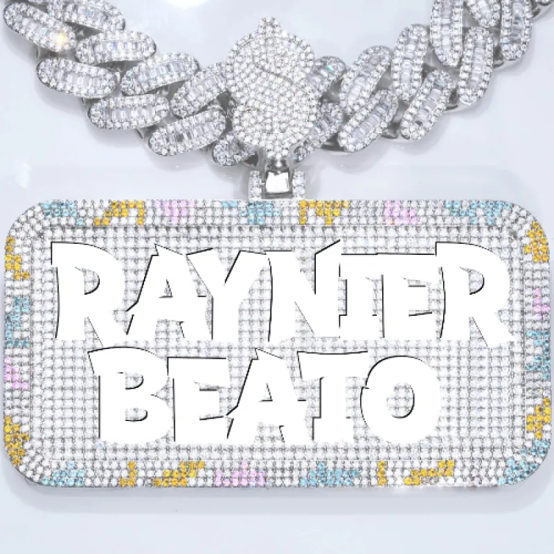 CUSTOM LETTER NECKLACE 3D COLORFUL SQUARE sold by The GUU Shop