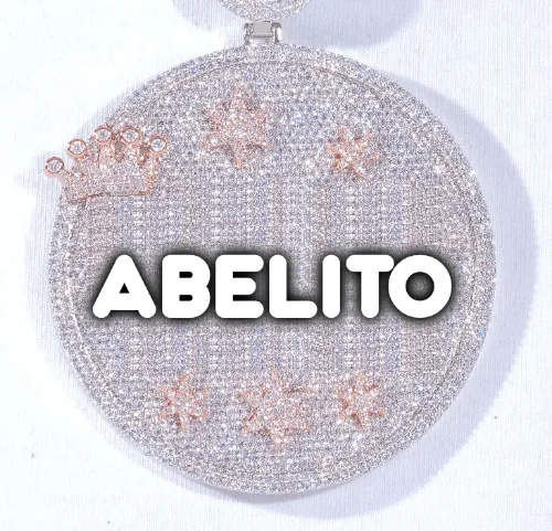 CUSTOM LETTER NECKLACE 3D BIG CROWN DISC sold by The GUU Shop