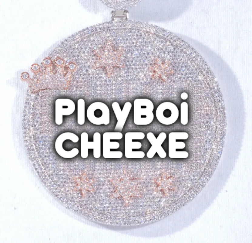 CUSTOM LETTER NECKLACE 3D BIG CROWN DISC sold by The GUU Shop