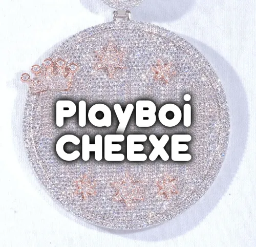 CUSTOM LETTER NECKLACE 3D BIG CROWN DISC sold by The GUU Shop