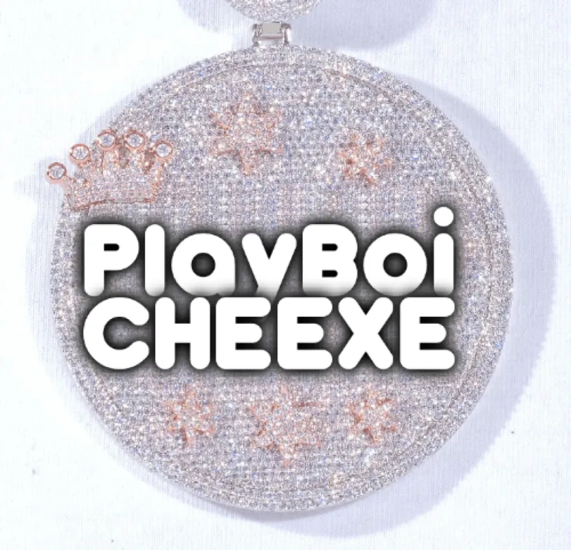 CUSTOM LETTER NECKLACE 3D BIG CROWN DISC sold by The GUU Shop