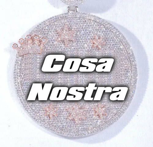 CUSTOM LETTER NECKLACE 3D BIG CROWN DISC sold by The GUU Shop