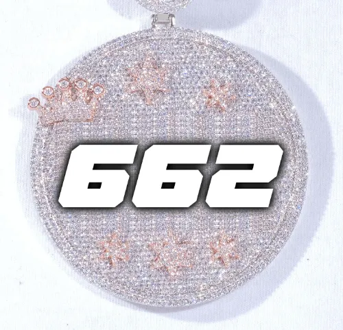 CUSTOM LETTER NECKLACE 3D BIG CROWN DISC sold by The GUU Shop