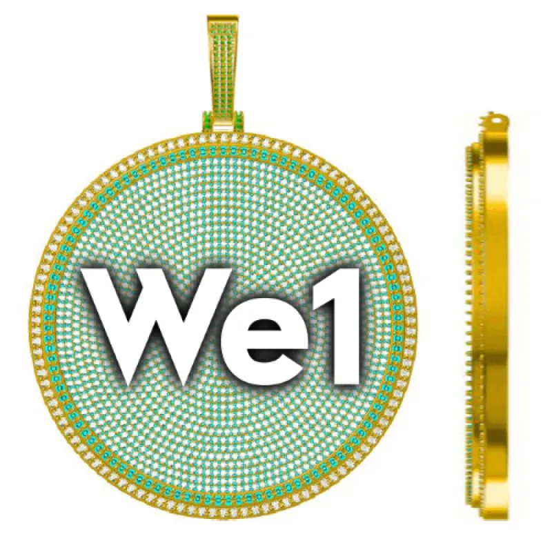 CUSTOM LETTER NECKLACE 3D BIG DISC sold by The GUU Shop