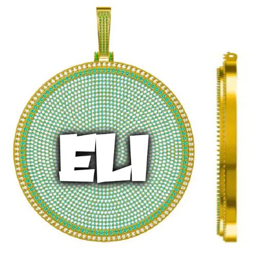 CUSTOM LETTER NECKLACE 3D BIG DISC sold by The GUU Shop