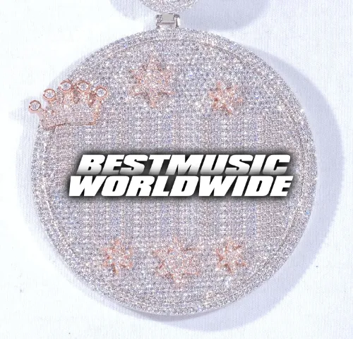 CUSTOM LETTER NECKLACE 3D BIG CROWN DISC sold by The GUU Shop