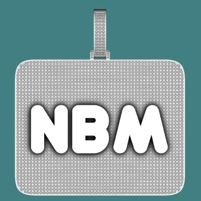 CUSTOM LETTER NECKLACE 3D BIG SQUARE sold by The GUU Shop