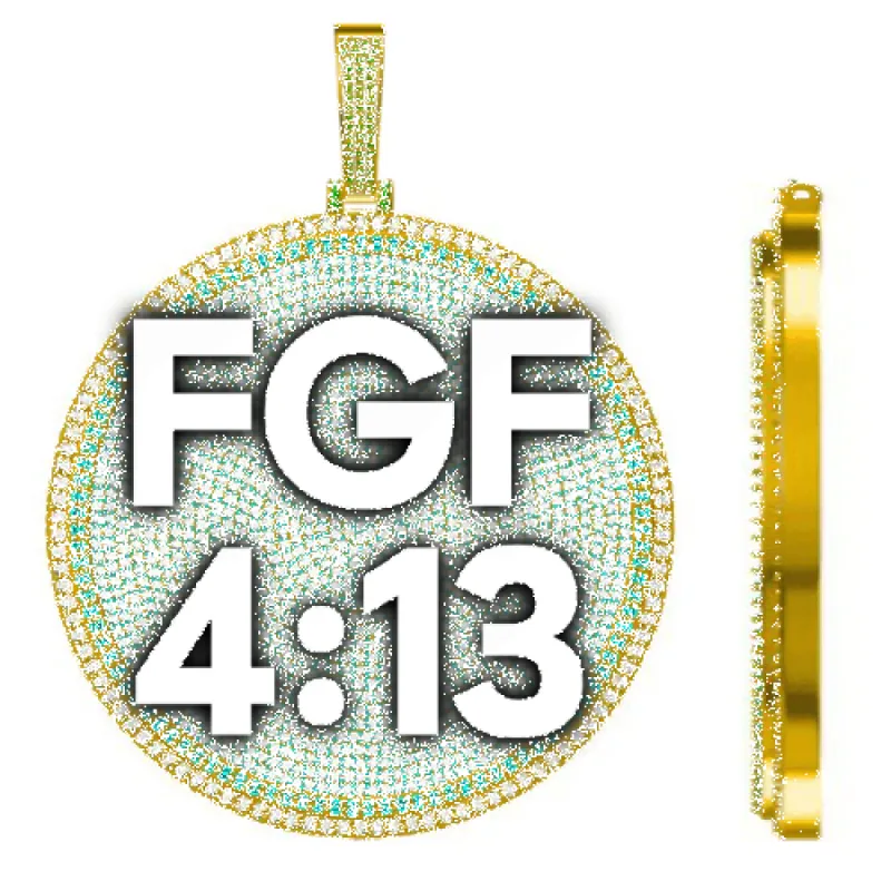 CUSTOM LETTER NECKLACE 3D BIG DISC sold by The GUU Shop