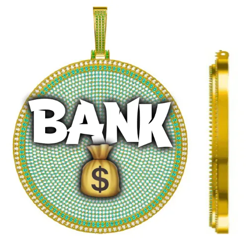 CUSTOM LETTER NECKLACE 3D BIG DISC sold by The GUU Shop