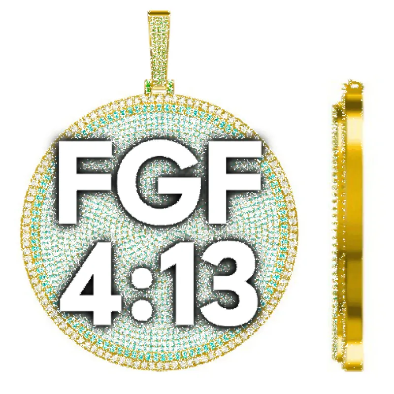 CUSTOM LETTER NECKLACE 3D BIG DISC sold by The GUU Shop