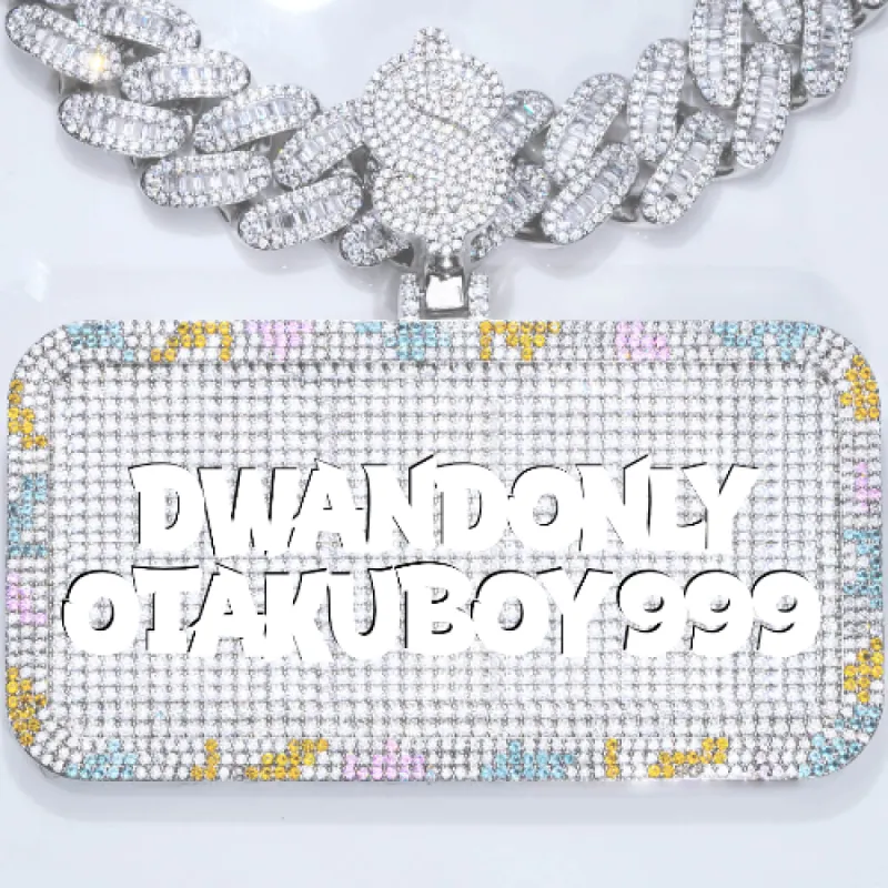 CUSTOM LETTER NECKLACE 3D COLORFUL SQUARE sold by The GUU Shop