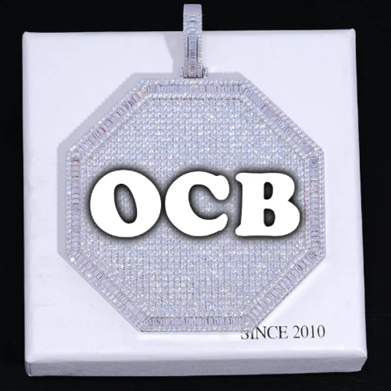 CUSTOM LETTER NECKLACE 3D BIG OCTAGON made by The GUU Shop