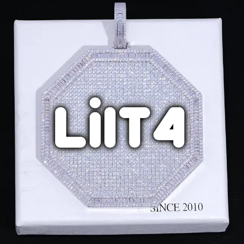 CUSTOM LETTER NECKLACE 3D BIG OCTAGON sold by The GUU Shop