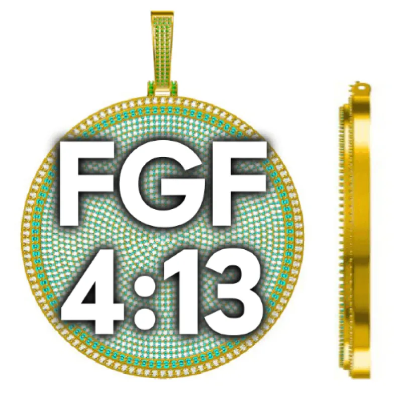 CUSTOM LETTER NECKLACE 3D BIG DISC sold by The GUU Shop