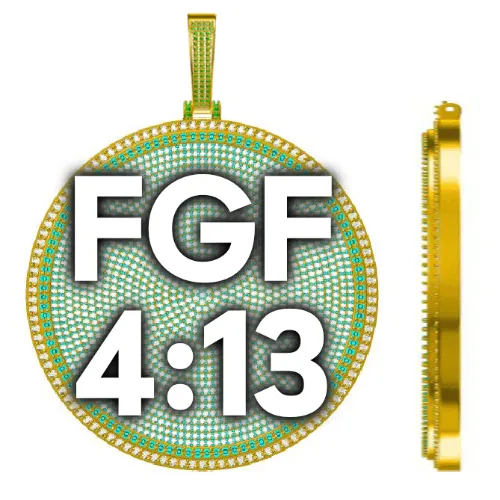 CUSTOM LETTER NECKLACE 3D BIG DISC sold by The GUU Shop