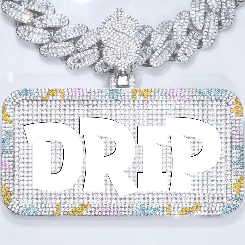 CUSTOM LETTER NECKLACE 3D COLORFUL SQUARE sold by The GUU Shop