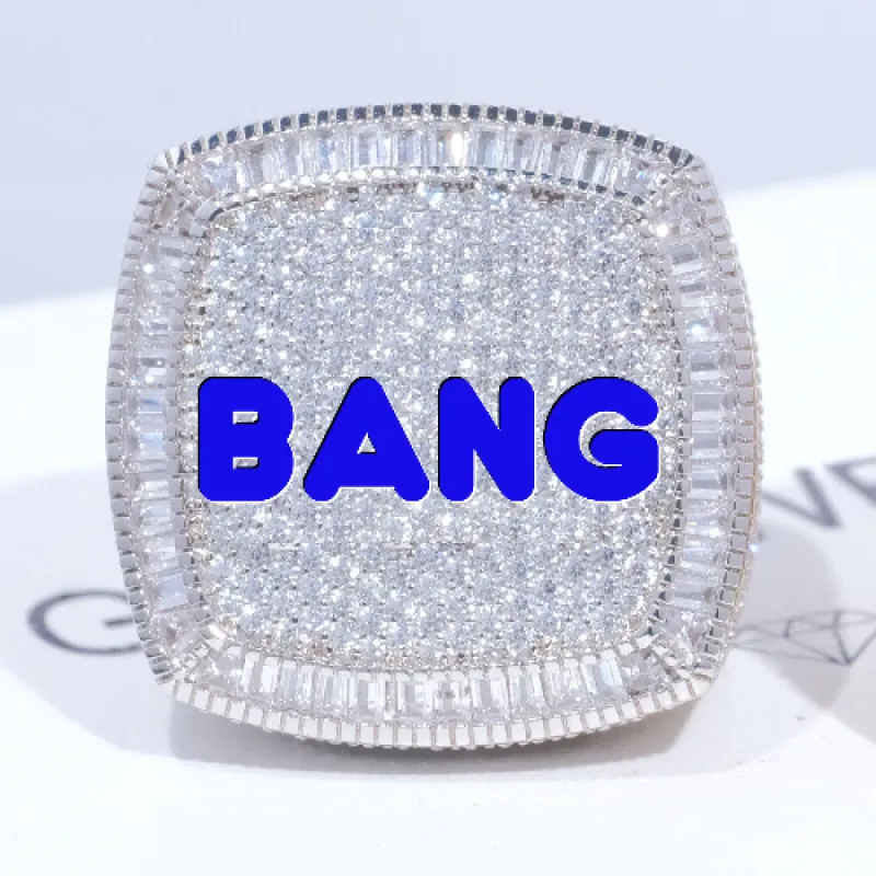 CUSTOM LETTER 3D ICED RING sold by The GUU Shop