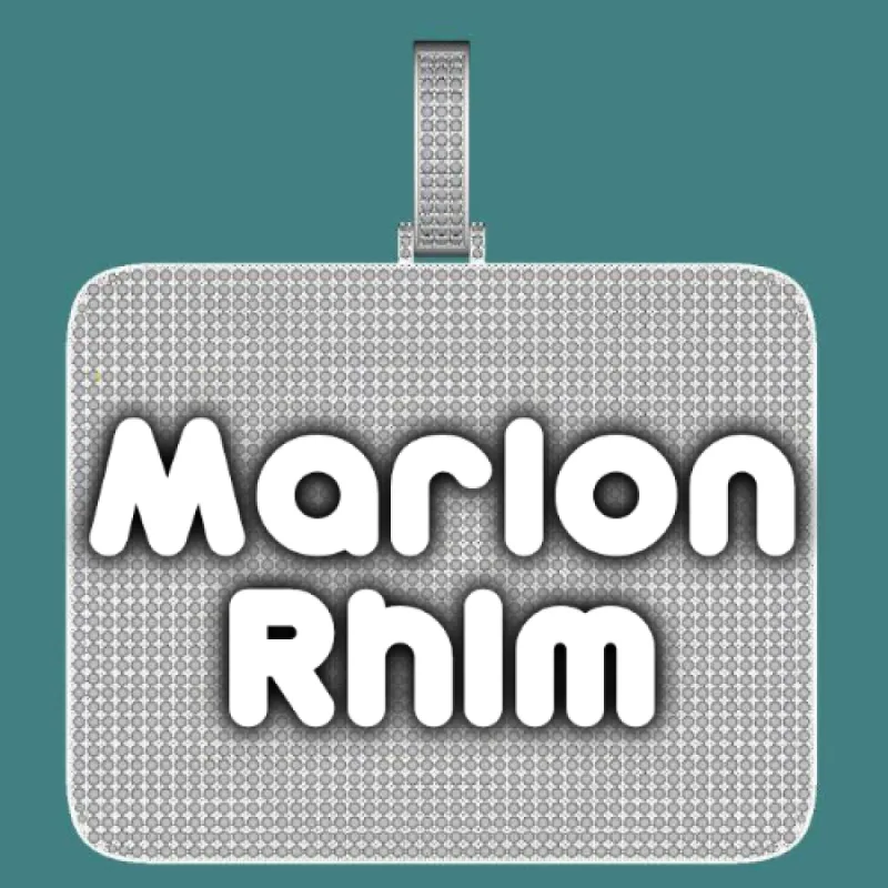 CUSTOM LETTER NECKLACE 3D BIG SQUARE sold by The GUU Shop