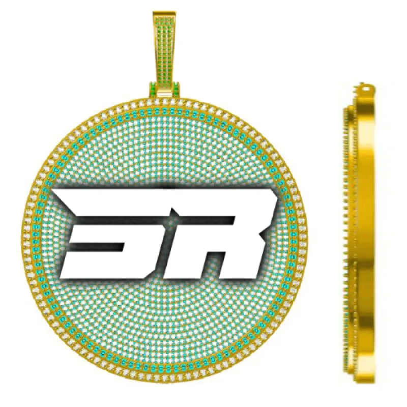 CUSTOM LETTER NECKLACE 3D BIG DISC sold by The GUU Shop