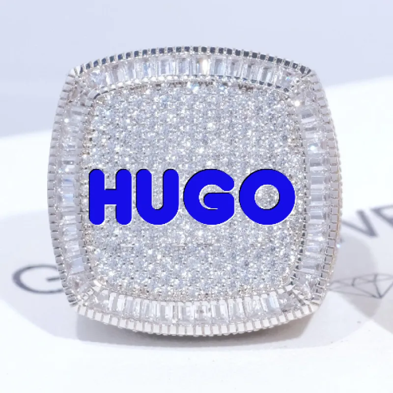 CUSTOM LETTER 3D ICED RING sold by The GUU Shop