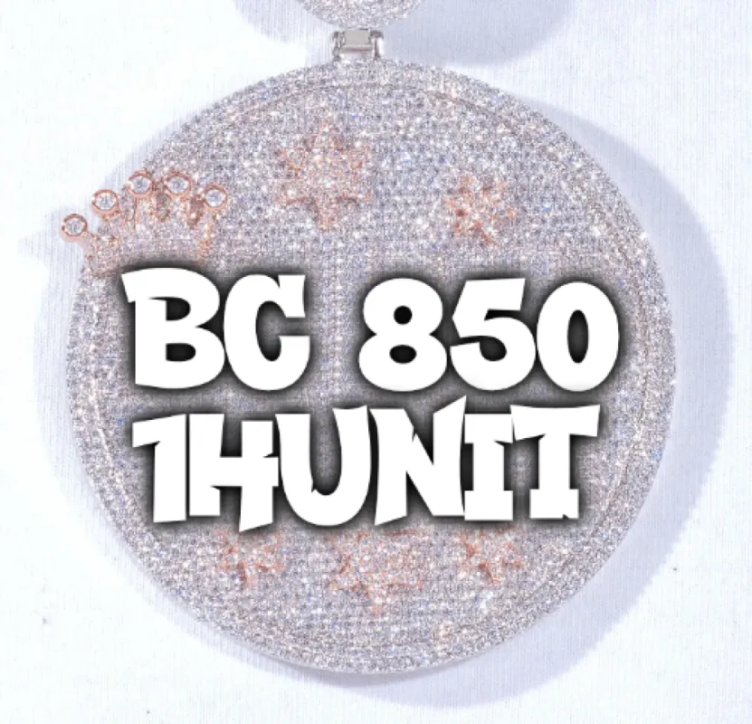 CUSTOM LETTER NECKLACE 3D BIG CROWN DISC sold by The GUU Shop