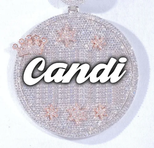 CUSTOM LETTER NECKLACE 3D BIG CROWN DISC sold by The GUU Shop