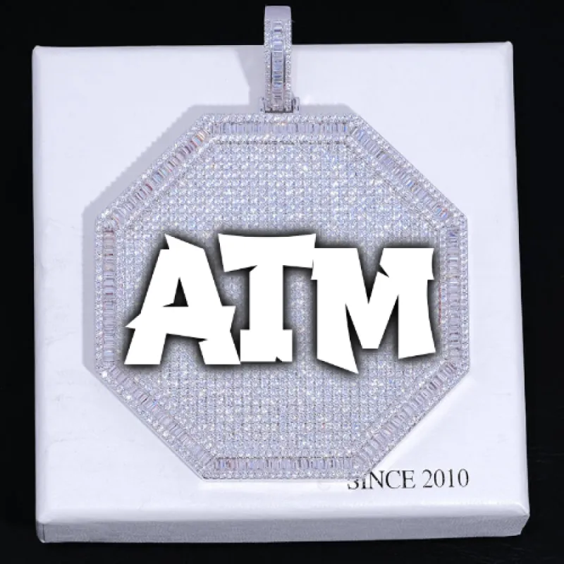 CUSTOM LETTER NECKLACE 3D BIG OCTAGON sold by The GUU Shop