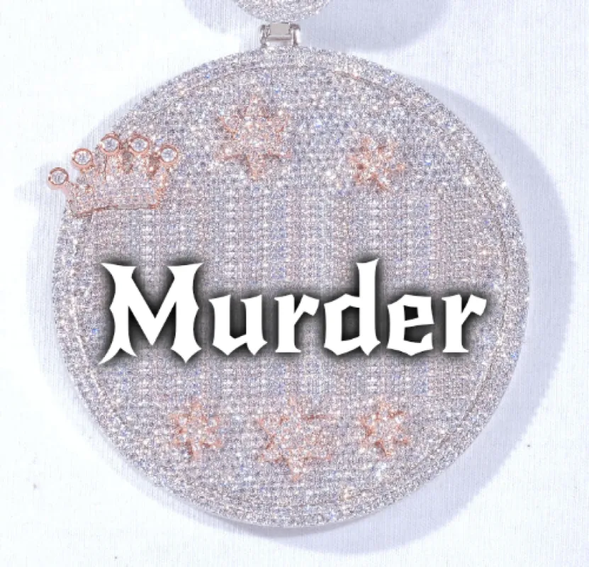 CUSTOM LETTER NECKLACE 3D BIG CROWN DISC sold by The GUU Shop