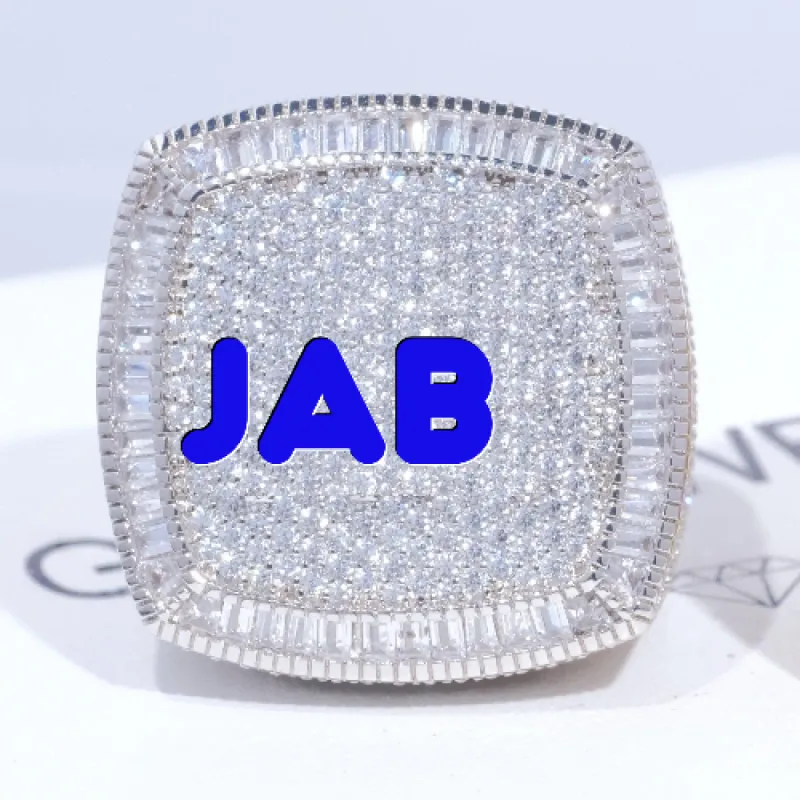 CUSTOM LETTER 3D ICED RING sold by The GUU Shop