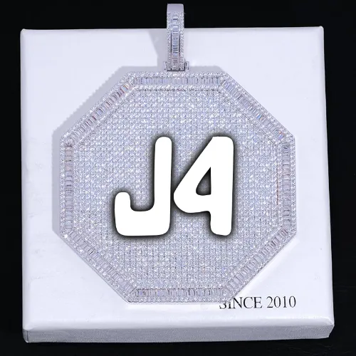CUSTOM LETTER NECKLACE 3D BIG OCTAGON sold by The GUU Shop