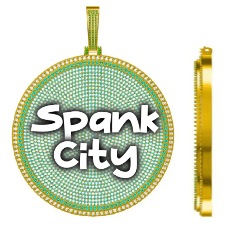 CUSTOM LETTER NECKLACE 3D BIG DISC sold by The GUU Shop