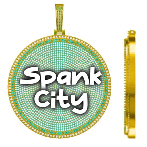 CUSTOM LETTER NECKLACE 3D BIG DISC sold by The GUU Shop