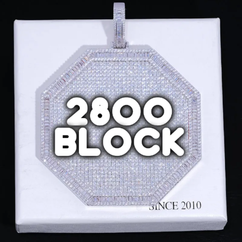 CUSTOM LETTER NECKLACE 3D BIG OCTAGON sold by The GUU Shop