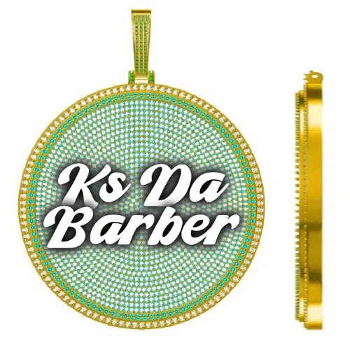 CUSTOM LETTER NECKLACE 3D BIG DISC sold by The GUU Shop