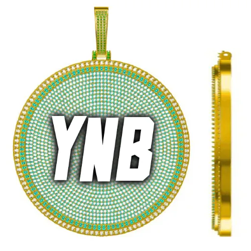 CUSTOM LETTER NECKLACE 3D BIG DISC sold by The GUU Shop