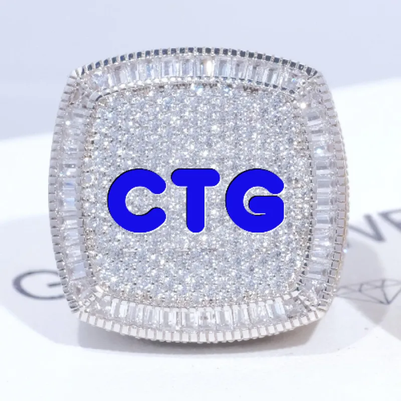 CUSTOM LETTER 3D ICED RING sold by The GUU Shop