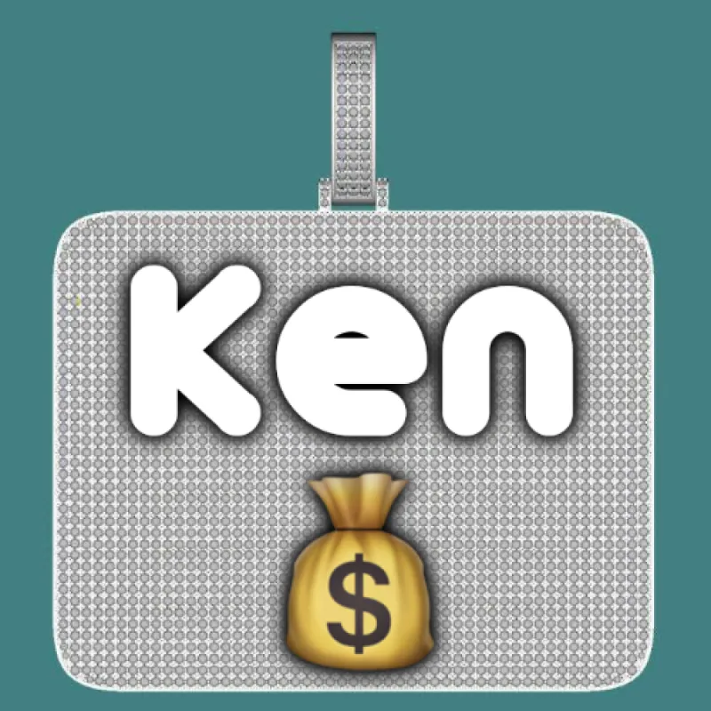 CUSTOM LETTER NECKLACE 3D BIG SQUARE sold by The GUU Shop