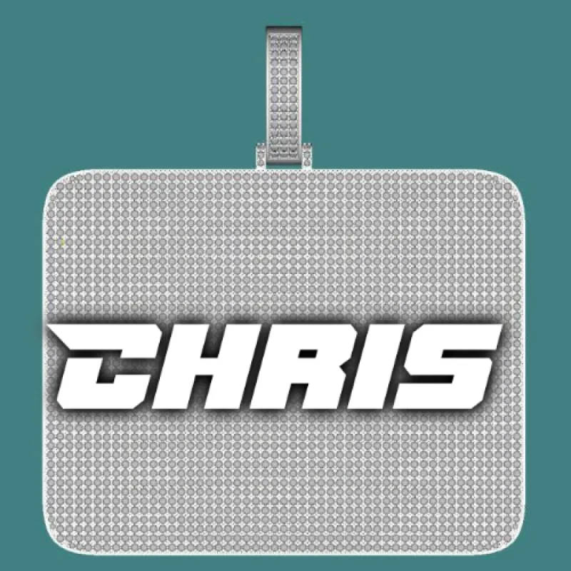 CUSTOM LETTER NECKLACE 3D BIG SQUARE made by The GUU Shop