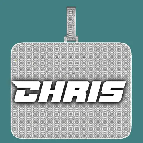 CUSTOM LETTER NECKLACE 3D BIG SQUARE sold by The GUU Shop