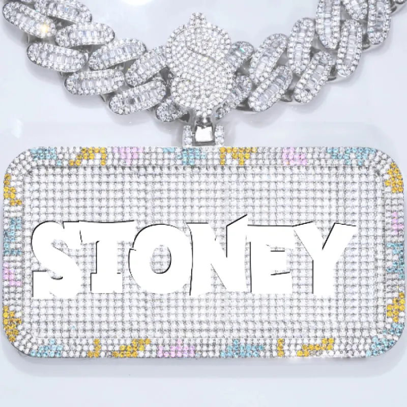 CUSTOM LETTER NECKLACE 3D COLORFUL SQUARE sold by The GUU Shop