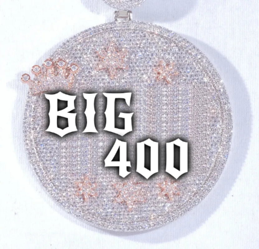 CUSTOM LETTER NECKLACE 3D BIG CROWN DISC sold by The GUU Shop