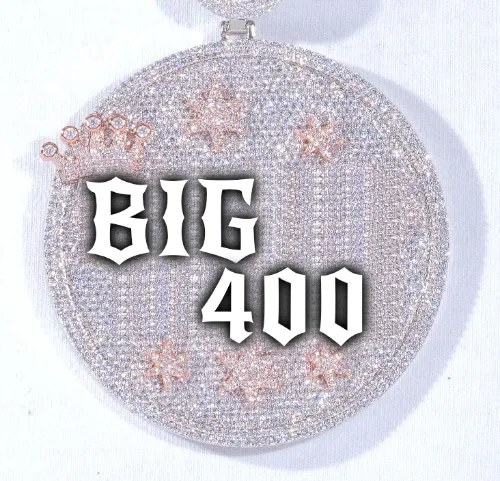 CUSTOM LETTER NECKLACE 3D BIG CROWN DISC sold by The GUU Shop