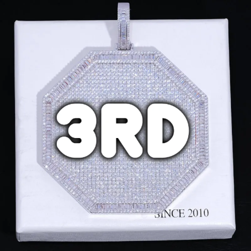 CUSTOM LETTER NECKLACE 3D BIG OCTAGON sold by The GUU Shop