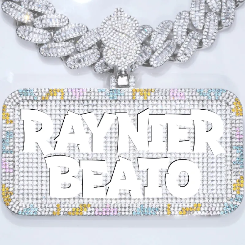 CUSTOM LETTER NECKLACE 3D COLORFUL SQUARE sold by The GUU Shop