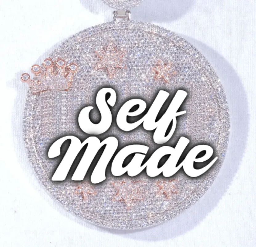 CUSTOM LETTER NECKLACE 3D BIG CROWN DISC sold by The GUU Shop