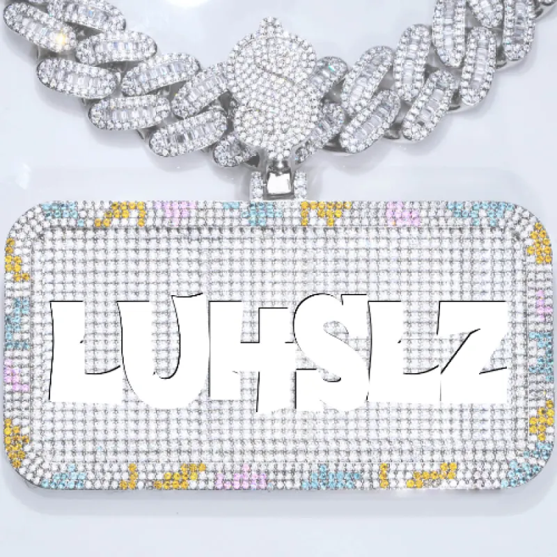 CUSTOM LETTER NECKLACE 3D COLORFUL SQUARE sold by The GUU Shop
