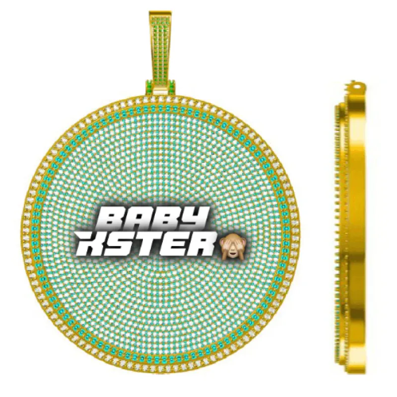 CUSTOM LETTER NECKLACE 3D BIG DISC sold by The GUU Shop